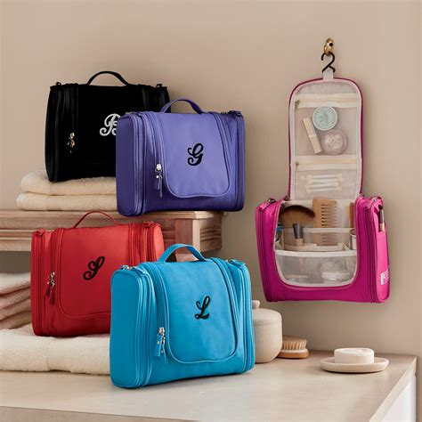 monogrammed hanging toiletry bag.